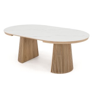 Stół okrągły rozkładany IMPERIAL | 100/140/180 Dąb natural | blat ceramiczny